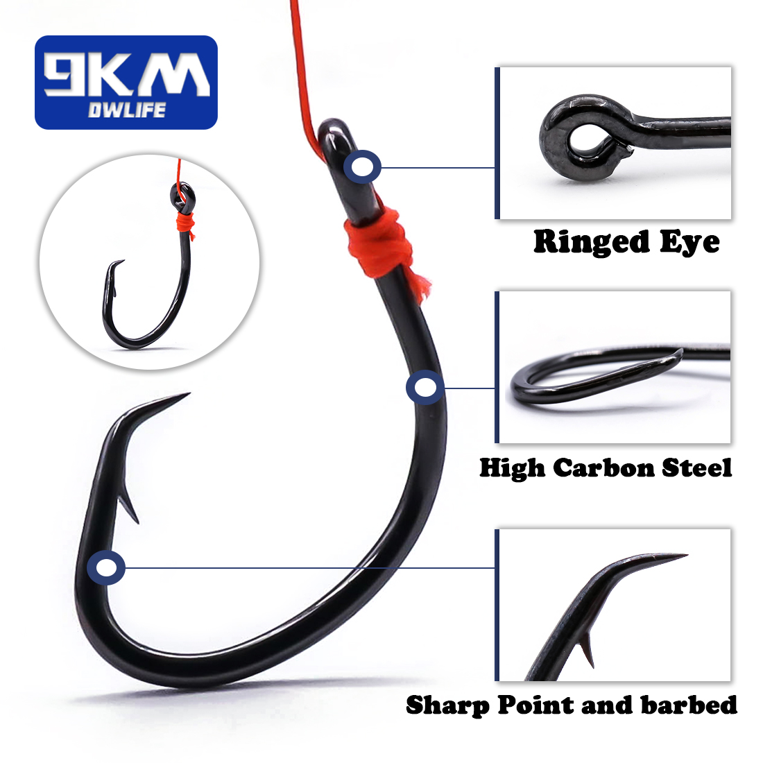 9KM Cerchio Ganci 25 ~ 50 Pz A - Fishing Hook Offset recensione e prezzo